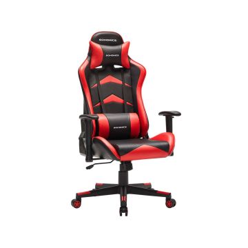 Spēļu krēsls ar regulējamiem roku balstiem melnā un sarkanā krāsā RCG062B01