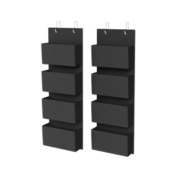 Комплект из 2 подвесных тканевых полок 12x33,5x100 см., черный