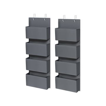 Комплект из 2 подвесных тканевых полок 12x33,5x100 см., серый