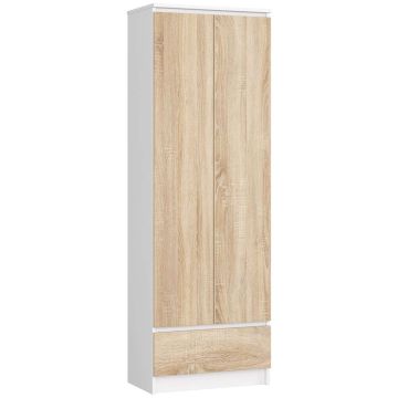 Plaukts-skapis NORE R60 CLP, balts/ozols