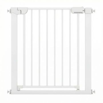 Adjustable push gate with automatic closing function, 75-82 cm, white