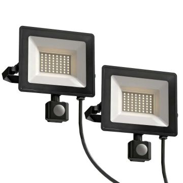 Reguliuojamas 50 W darbo žibintas, 5500 liumenų, IP65, juodas