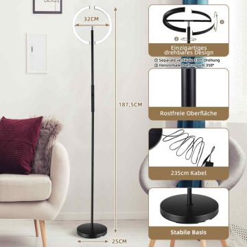 Regulējama LED stāvlampa, Tālvadības pults, Melna