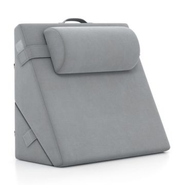 Adjustable Wedge Pillow Set, 3 pcs, Gray/White