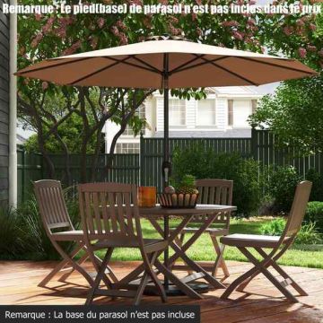 Adjustable sun umbrella 2.7 m, frameless