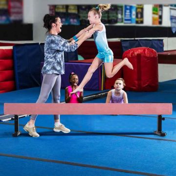 Adjustable height gymnastics beam, 3 heights, Pink, 226 × 31 × 44–59 cm