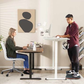 Height-adjustable computer desk, Electric, White, 110 × 71.5–115.5 × 60 cm