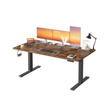 Regulējama augstuma rakstāmgalds VASAGLE, 3 atmiņas pogas, Brūns, 160 × 72–120 × 80 cm
