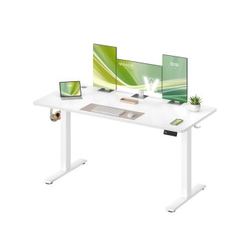 Regulējama augstuma rakstāmgalds VASAGLE, 4 atmiņas līmeņi, 140 × 72–120 × 60 cm