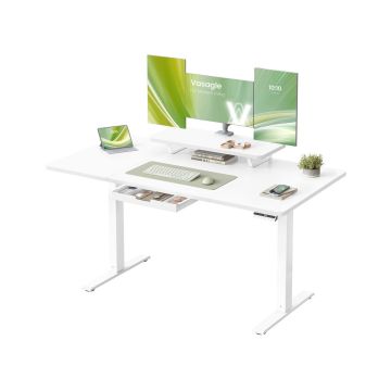 Regulējama augstuma rakstāmgalds VASAGLE LSD154WB01, ar atvilktni, 140 × 70 × 72–120 cm