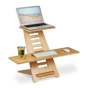 Regulējama augstuma galda virsbūve Relaxdays, 2 plaukti, 80 × 77,5 × 57 cm