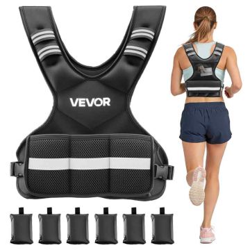 Regulējamā svērtā veste VEVOR JS-VEST006-3, 6 svara maisi, 410 × 400 × 70 mm