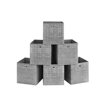 Набор контейнеров для хранения, 6 предметов, 33 x 33 x 33 см, серый в крапинку