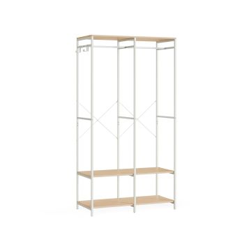 Открытый шкаф 40x94,5x180 см., белый/светло-коричневый