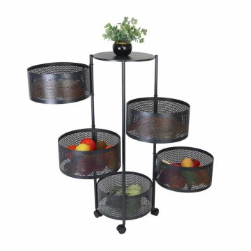 Pārvietojams plaukts Relaxdays, 2 plaukti, Melna, 34 × 90 × 34 cm