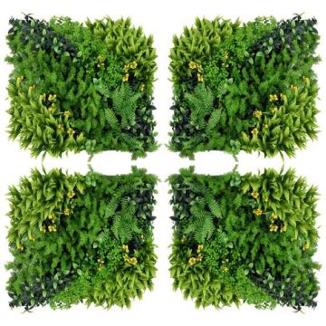 Набор из 12 искусственных живых изгородей Outsunny 50x50x7 см, зеленые.