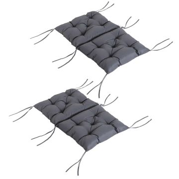 Набор из 2 подушек для стульев Outsunny 98x50x8 см, серого цвета