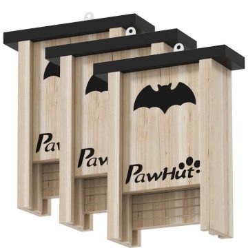 Набор из 3 летучих мышей PawHut 18x6x22,5см, светло-коричневого/чёрного цвета