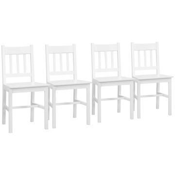 Комплект из 4 обеденных стульев Homcom 41x46,5x85,5 см, белые.