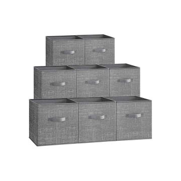 8 uzglabāšanas kastu komplekts 30x30x30cm, pelēks