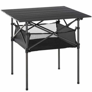 Saliekams kempinga galds Outsunny 70x70x69cm, melns