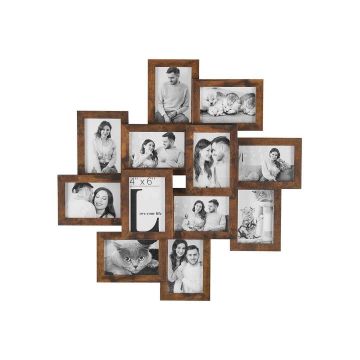 Набор из 12 фоторамок, коричневый