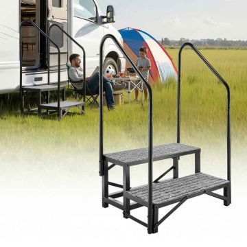 Лестница для автодома VEVOR HXTJSFT-2, 2 ступени, 2 поручня, 74 × 53 × 112 см