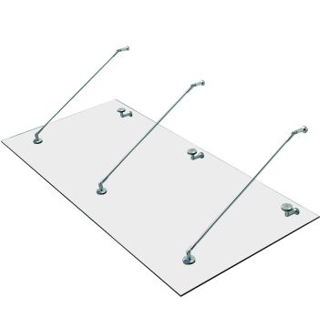 Caurspīdīgs jumtiņš virs durvīm Homcom 200x90x1,2cm, sudraba krāsā
