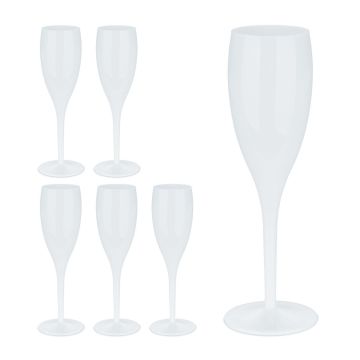 Šampanieša glāzes Relaxdays 10044221.0, 6 vnt, Ø 5,5 × 19,5 cm