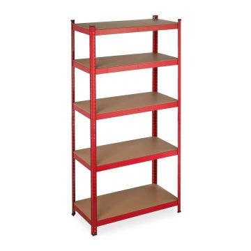 Noliktavas plaukts Relaxdays 10038923.0, 5 plaukti, Sarkana, 90 × 180 × 45 cm