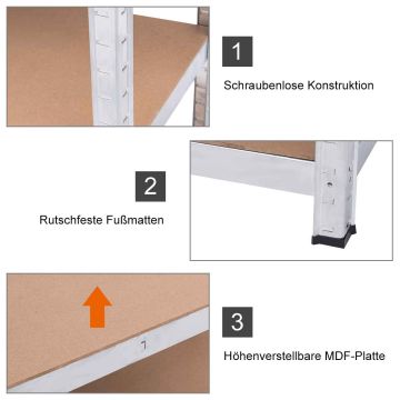 Storage shelves, 5-tier, 2 pcs, 91.44 × 40.64 × 182.88 cm