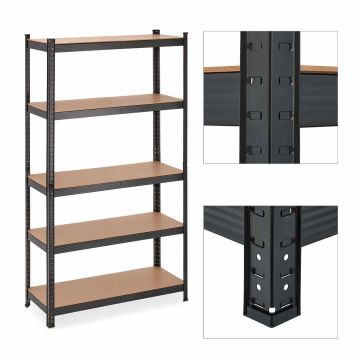 Noliktavas plaukts Relaxdays 10043641.0, 5 plaukti, 100 × 180 × 30 cm