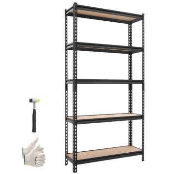 Стеллаж для хранения VEVOR SFS3612RA, 5 регулируемых уровней, 92,3 × 181,3 × 30,9 см