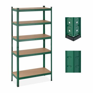 Noliktavas plauktu bloks Relaxdays 10043657.0, 5 plaukti, 90 × 180 × 40 cm