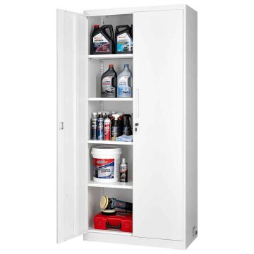 Шкаф для хранения VEVOR W124P2507010-1, 5 уровней, 2 дверцы, Белый, 80 × 40 × 175 см