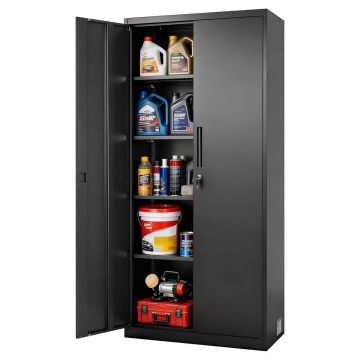 Шкаф для хранения VEVOR W124P2507010, 4 регулируемые полки, 80 × 175 × 40 см