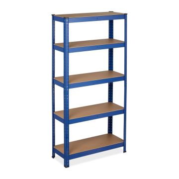 Noliktavas plaukts Relaxdays, 5 plaukti, Zils, 75 × 150 × 30 cm