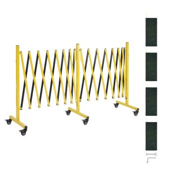 Drošības barjera VEVOR XSJ-S-0007, Divkārši izvelkama, dzeltena un melna, 520,7–7660 × 1020 mm