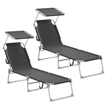 SONGMICS sun lounger, Black, 189 × 53 × 28.5 cm