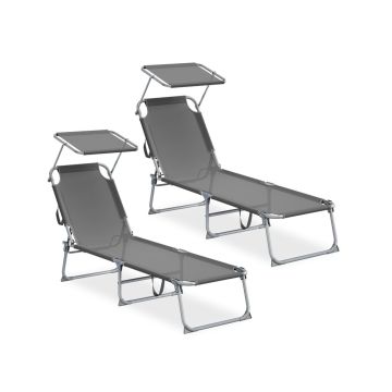 SONGMICS sun lounger, Gray, 189 × 53 × 28.5 cm