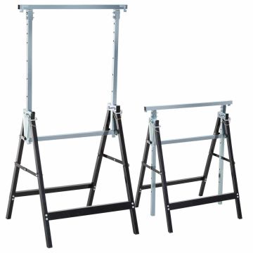 Komplekts no 2 zāģu statīviem Homcom 68x58x130cm, melnas/sudraba krāsas