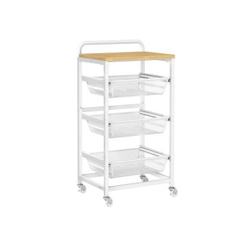 VASAGLE serving trolley, 4-tier, with pull-out baskets