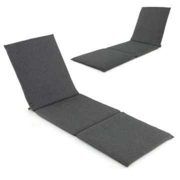 Chaise longue cushion, 1 pc, Grey, 182 × 59 × 4.5 cm