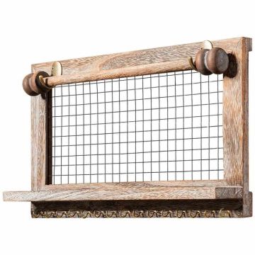 Wall-mounted jewelry rack, 15 hooks, 43.18 × 25.4 × 8.89 cm