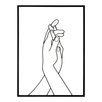 Sienas panelis SIMPLY HANDS, 40 × 55 × 1 cm