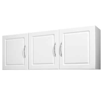 Sienas skapis VEVOR XYFG-01, 3 durvis, Balts, 137,2 × 51,6 × 31,6 cm