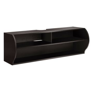 Wall-mounted TV shelf, 3 compartments, 123.2 × 40.6 × 40.6 cm