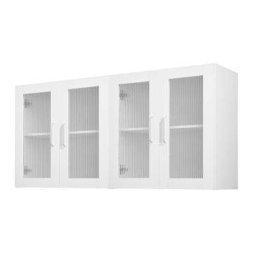 Sienas virtuves skapītis VEVOR XYFG-04, 2 gab., 4 durvis, Balta, 30,5 × 122 × 61 cm