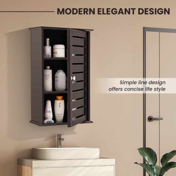 Wall-mounted bathroom cabinet, 2 shelves, 35 × 55 × 15 cm