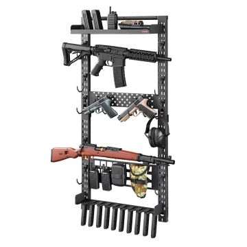 Настенный оружейный стеллаж VEVOR RF-SN-045B, до 5 винтовок, 61 × 14 × 18 см